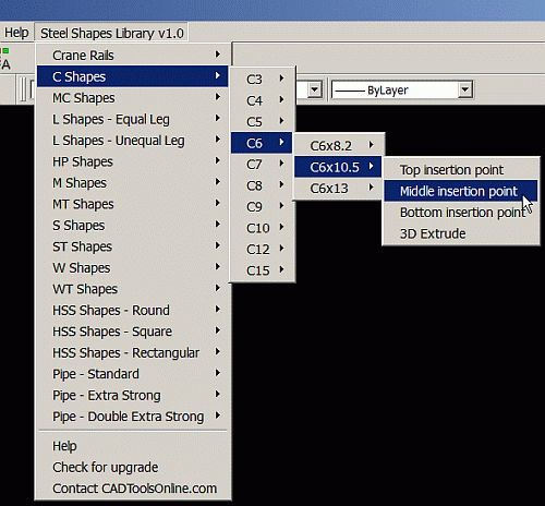 CADToolsOnline.com - Steel Shapes Library v1.0 for Draftsight